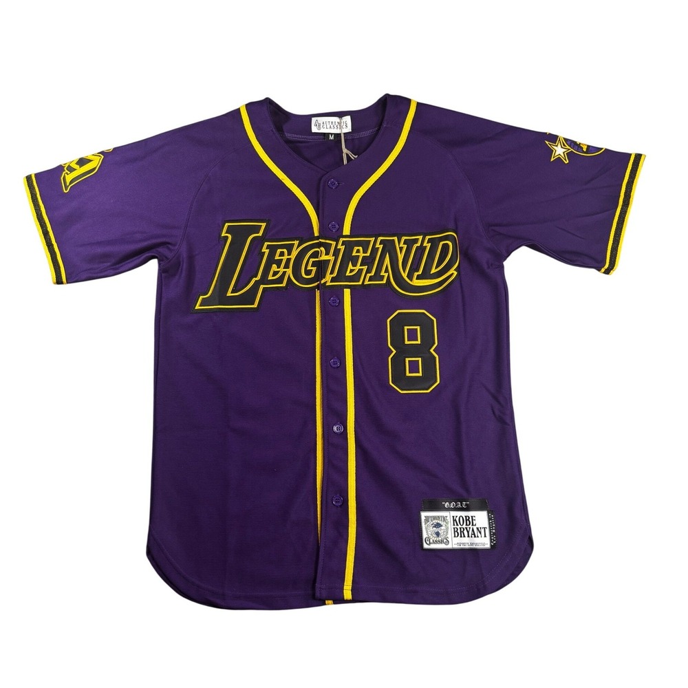 Authentic Classics Kobe Bryant Legend Baseball Jersey Purple Gold Size Medium